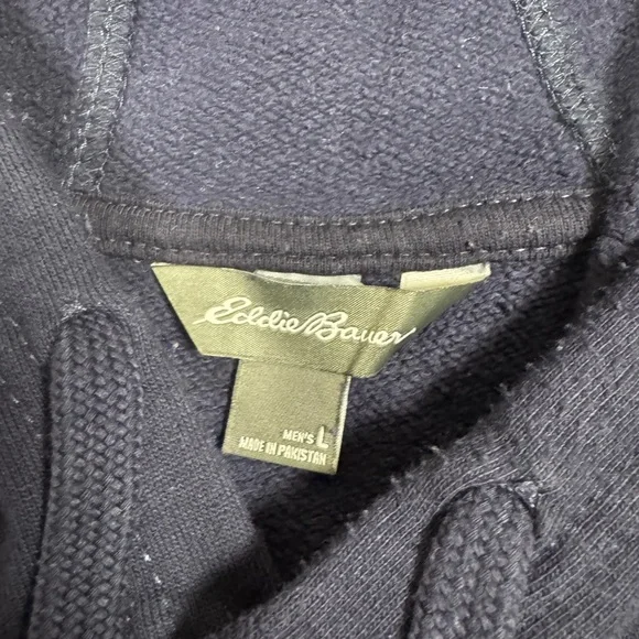 Eddie Bauer Navy Crewneck Hoodie with Fishing Graphic - Picture 6 of 6